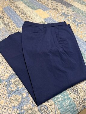 J. Crew Kallie Navy Flat-Front Pants size 12